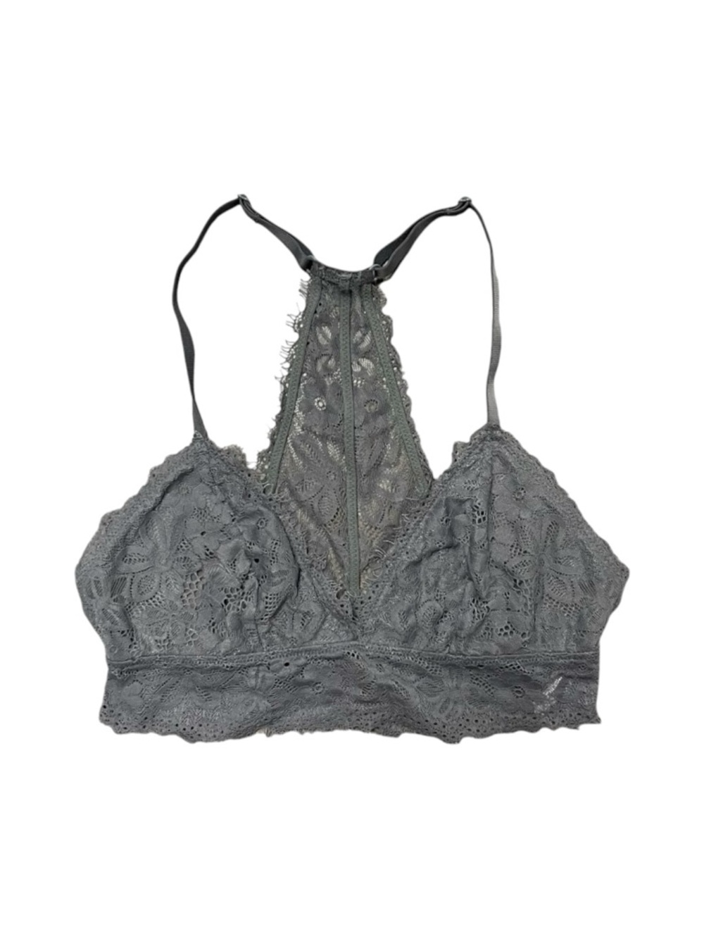 Aerie Lace Bralette‎ Women’s Small Grey Floral Mesh